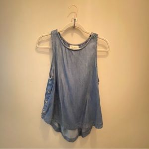 Cloth and Stone Sleeveless Dark Chambray Blouse - M